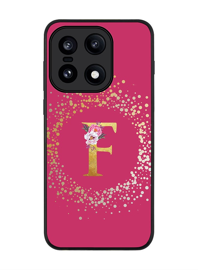 For OnePlus 15 Case,Slim fit Camera Protection, Shockproof Thin Phone cover  - Custom Monogram Floral - F ( Deep Pink )